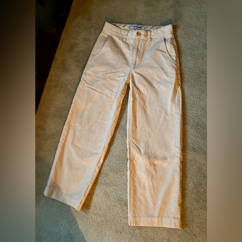 Ines de la Fressange Uniqlo Wide-Legged Cream Corduroy Pants Size 4